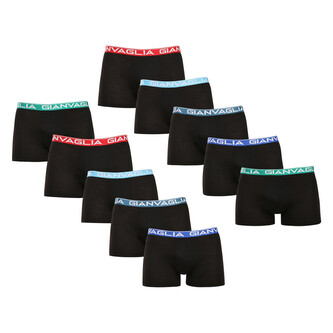 10PACK pánské boxerky Gianvaglia černé (026) 3XL