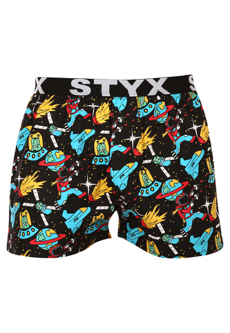 Pánské trenky Styx art sportovní guma vesmír (B1551) L