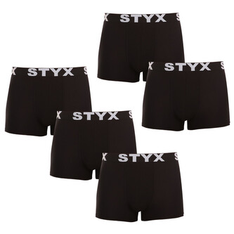 5PACK pánské boxerky Styx sportovní guma černé (5G960) XL