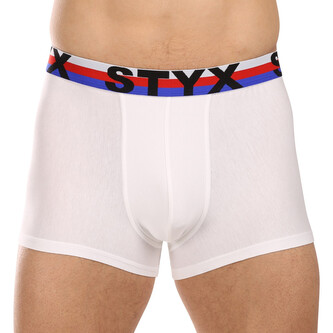 Pánské boxerky Styx sportovní guma bílé trikolóra (G2061) M