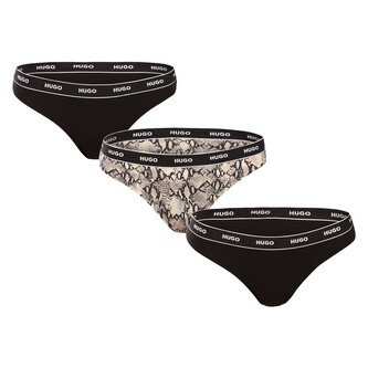 3PACK dámská tanga HUGO vícebarevná (50495870 240) L