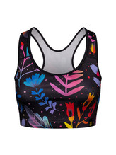 Veselá dámská sportovní podprsenka Dedoles Neónové květy (D-W-AW-GB-C-RP-1098) XS