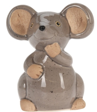 Porcelánová myš 15,5 cm hnědá