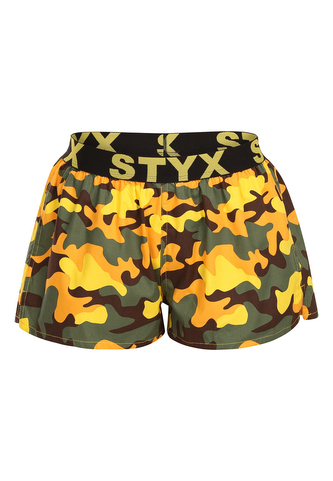 Dámské trenky Styx art sportovní guma maskáč žlutý (T1559) S