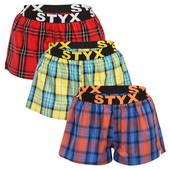 3PACK dámské trenky Styx sportovní guma vícebarevné (3T10236) M