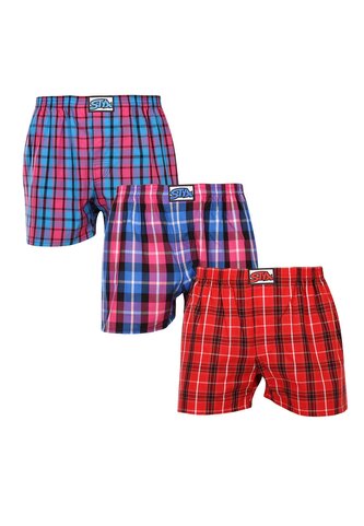 3PACK pánské trenky Styx klasická guma vícebarevné (3A093134) M