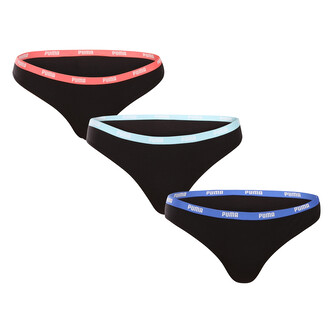 3PACK dámská tanga Puma černá (503008001 009) L
