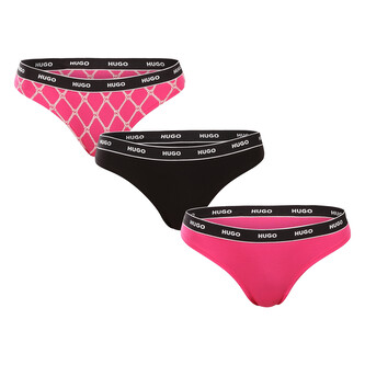 3PACK dámská tanga HUGO vícebarevná (50495870 662) M