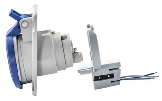 Zásuvka vestavná 24M330 IP66-67/400V/16A/4P 6h, šikmá 10°, mikrospínač - SpeedPRO