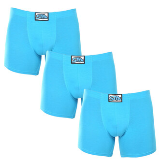 3PACK pánské boxerky Styx long klasická guma světle modré (3F1169) XL