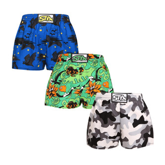 3PACK dětské trenky Styx art klasická guma vícebarevné (3J14779) 12-14 let