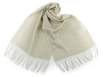 Letní šátek / šála s třásněmi ombré 70x180 cm - 1 ks - 8 béžovozelená béžová světlá