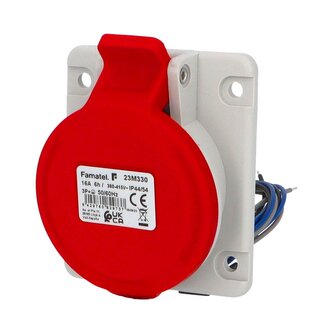 Zásuvka vestavná 23M330 IP44-54/400V/16A/4P 6h, šikmá 10°, mikrospínač - SpeedPRO