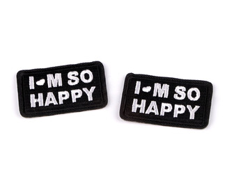 Nažehlovačka I´m so happy - 10 ks - 3 černá