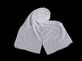 Letní šátek / šála vrapovaný, lehký 40x175 cm - 1 ks - 1 bílá
