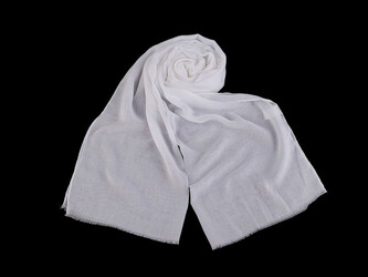 Letní šátek / šála vrapovaný, lehký 40x175 cm - 1 ks - 1 bílá