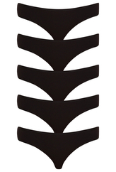 5PACK dámské kalhotky Nedeto černé (5NDTK001) XXL