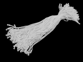 Šňůrka na visačku bavlněná s pojistkou - 200 ks - 1 bílá