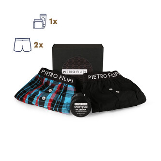 Pánská dárková sada 2PACK trenky a vazelína na intimní partie Pietro Filipi (3PGZ1) M