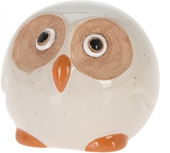 Porcelánová sova 9 cm bílá