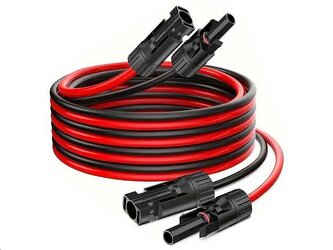 Solární kabel 5m prodlužovací H1Z2Z2-K, 4mm2, červený+černý s konektory MC4