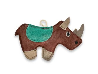 PafDog® Nosorožec Rudy z kůže a juty hnědý 19cm