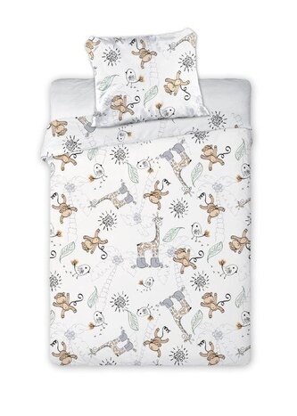 POŚCIEL KPL. BĄBELKOWO 001 ŻYRAFKI 100X135+40X60 BAW.