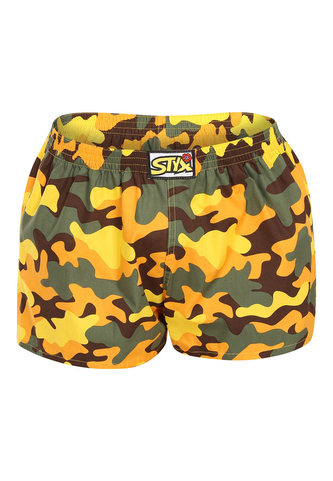 Dámské trenky Styx art klasická guma maskáč žlutý (K1559) S