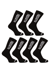 7PACK ponožky Nedeto vysoké černé (7NDTP001-brand) S