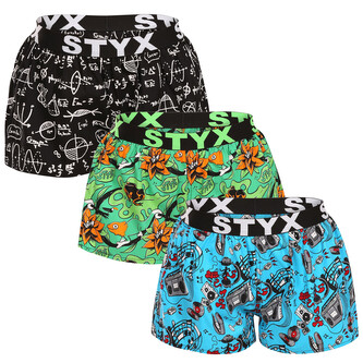 3PACK dámské trenky Styx art sportovní guma vícebarevné (3T15782) M