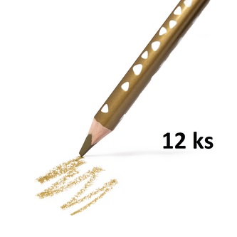 RICO pastelka trojboká  JUMBO, tuha průměr 5mm, 12 ks, zlatá