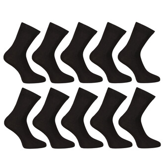 10PACK ponožky Nedeto kotníkové bambusové černé (10PBK01) L