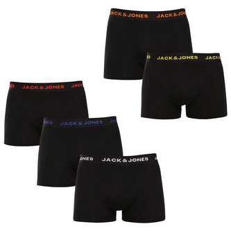 5PACK pánské boxerky Jack and Jones černé (12167028-BLK/BLK) M