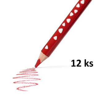 RICO pastelka trojboká  JUMBO, tuha průměr 5mm, 12 ks, červená