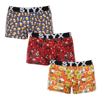3PACK pánské boxerky Styx art sportovní guma vícebarevné (3G13714) XXL