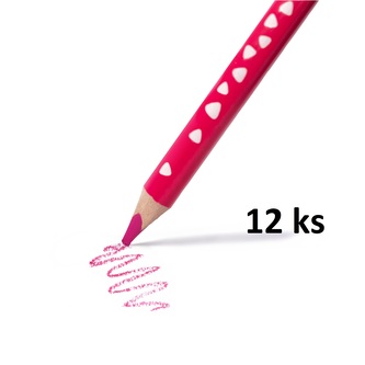 RICO pastelka trojboká  JUMBO, tuha průměr 5mm, 12 ks, růžová