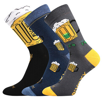3PACK pánské ponožky VoXX vícebarevné (Pivo-mix5) L