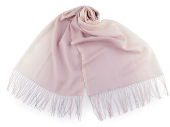 Letní šátek / šála s třásněmi ombré 70x180 cm - 1 ks - 1 modrošedá sv. růžová světlá