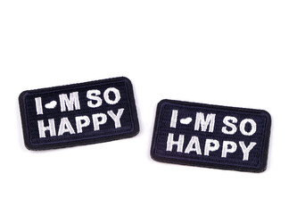 Nažehlovačka I´m so happy - 10 ks - 2 modrá tmavá