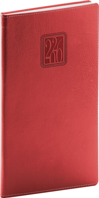 Diář 2026: Panama - červený, kapesní, 9 x 15,5 cm