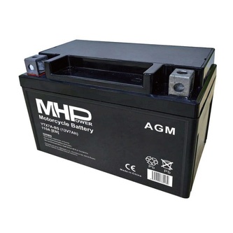 Baterie motocyklová 12V /  7Ah MHPower YTX7A-BS