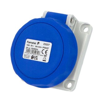 Zásuvka vestavná 23237 IP66-67/230V/16A/3P 6h, šikmá 10° - SpeedPRO