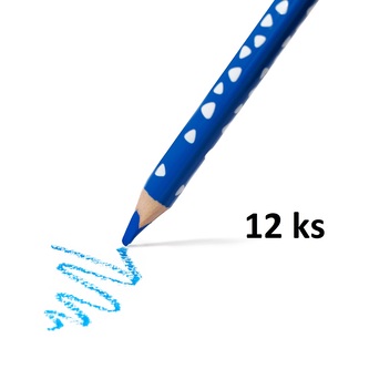 RICO pastelka trojboká  JUMBO, tuha průměr 5mm, 12 ks, modrá