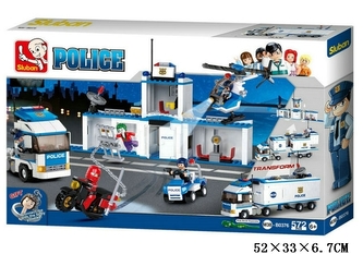 PROMO Klocki Sluban Policja Policyjna ciężarówka transformująca się w posterunek 572el 96093 GAZELO