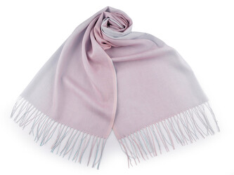 Letní šátek / šála s třásněmi ombré 70x180 cm - 1 ks - 9 mint pudrová