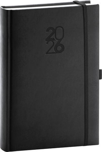 Diář 2026: Aprint Top - černý, denní, 15 x 21 cm