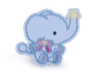 Nažehlovačka slon - 10 ks - 3 modrá světlá