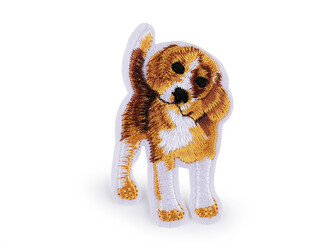 Nažehlovačka pes - 10 ks - 3 hnědobéžová