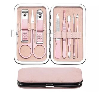 Manikúrní sada dámská professional 8 ks / růžová