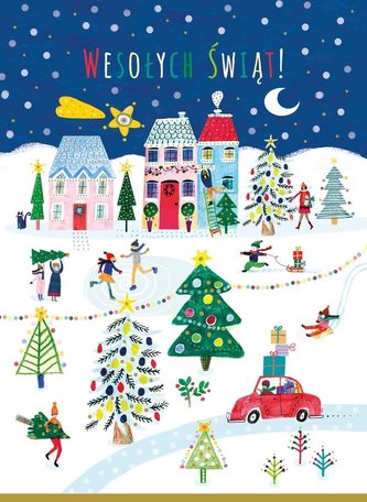 Karnet B6 Boże Narodzenie - Niebieski